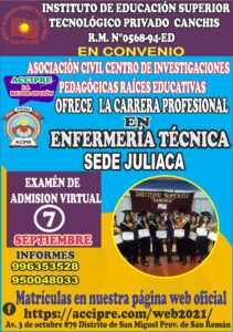 ADMISIÓN PARA LA CARRERA PROFESIONAL DE ENFERMERÍA